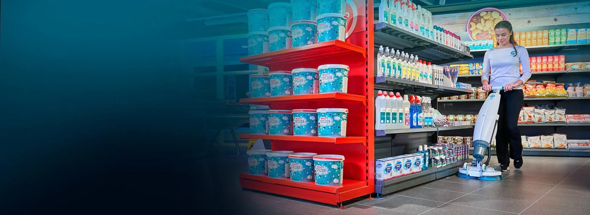 Cleaning equipment for supermarkets